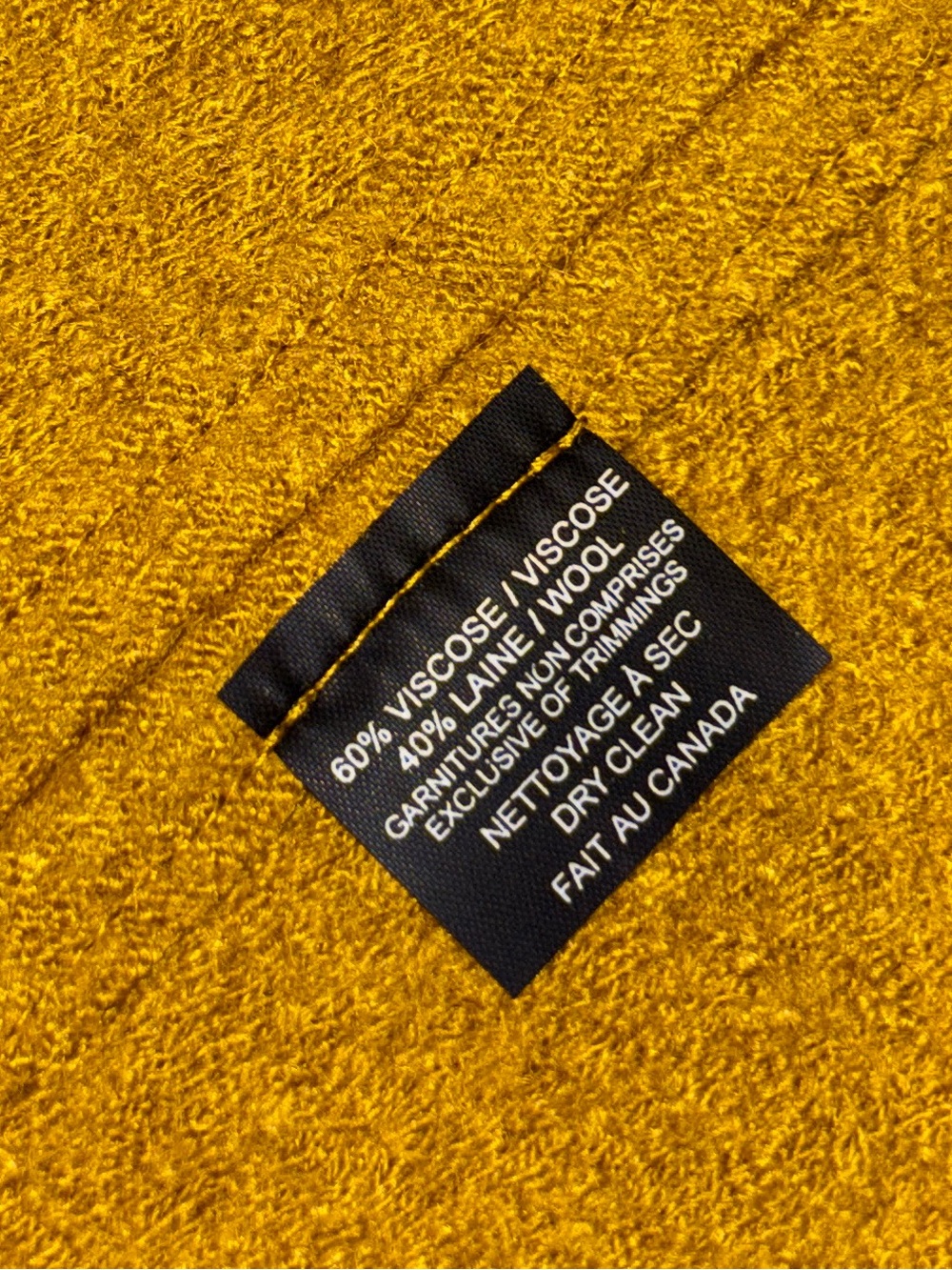 Carmen G Montréal Asymmetrical Wool Blend Skirt – Mustard – Size M/M – Made in - Picture 6 of 9